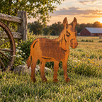 Standing Donkey Metal Outdoor Art