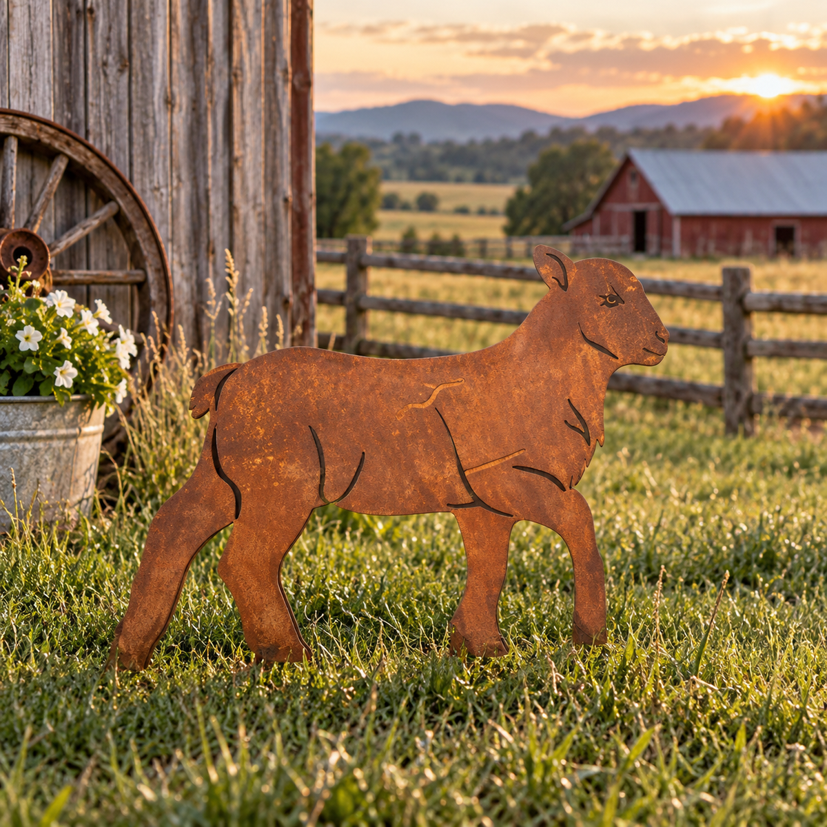 Lamb Metal Outdoor Art