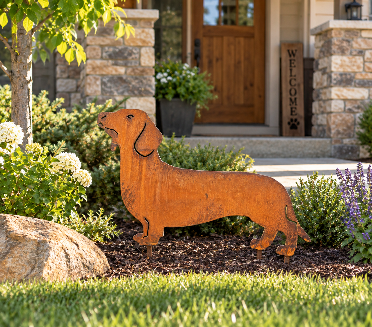 Dachshund Metal Outdoor Art