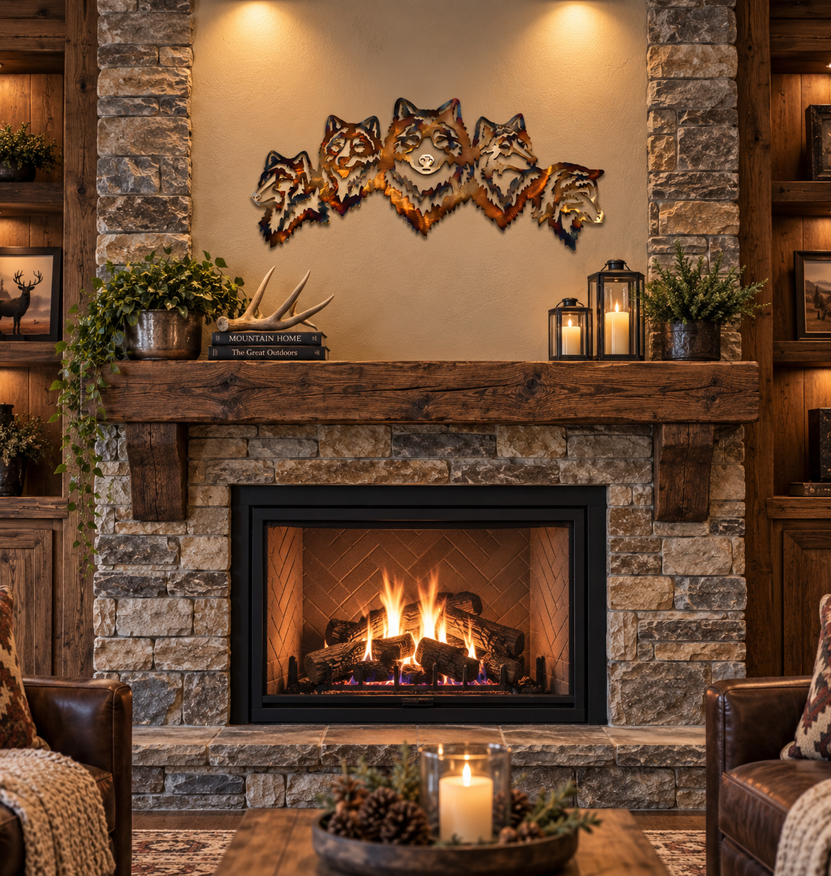 Pack of Wolves Metal Wall Art
