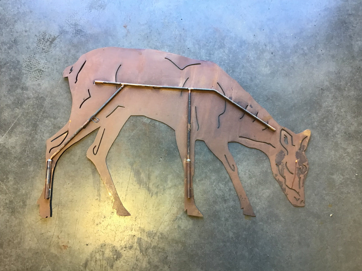 Grazing Doe Metal Outdoor Art