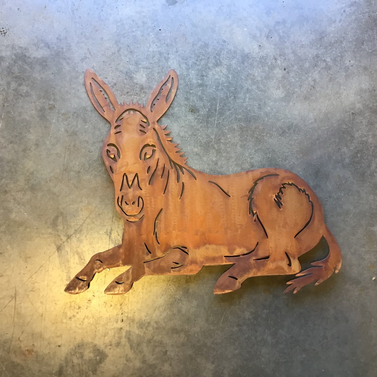 Bedded Donkey Metal Yard Art