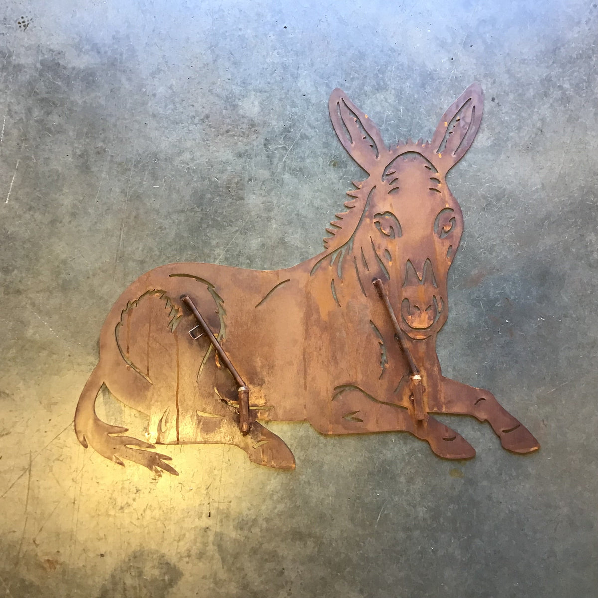 Bedded Donkey Metal Yard Art