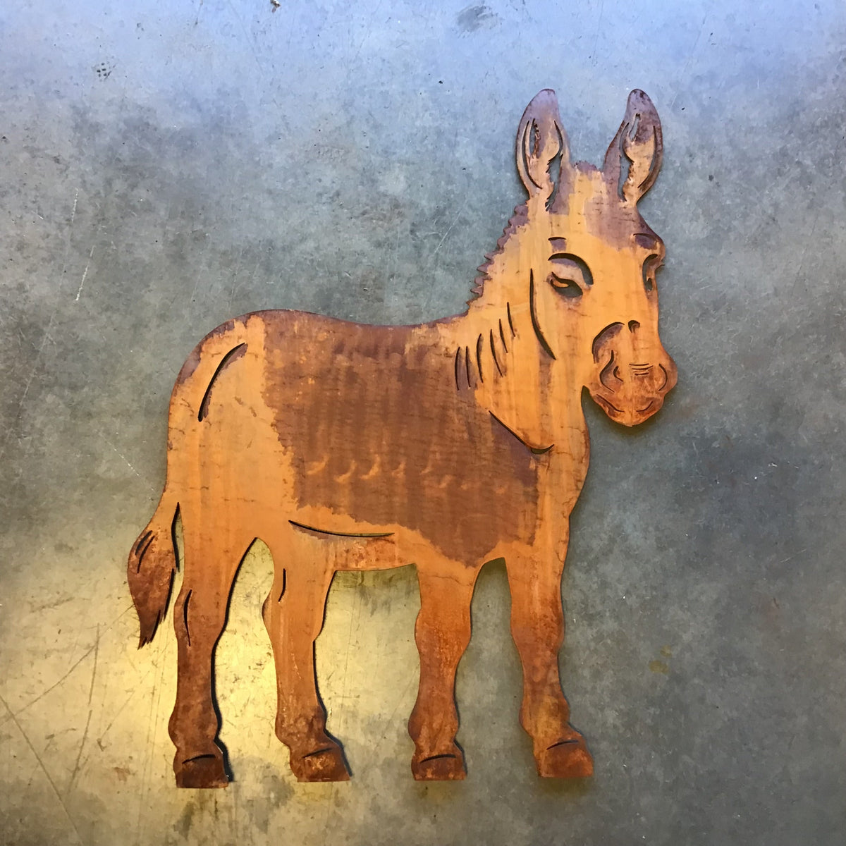 Standing Donkey Metal Outdoor Art