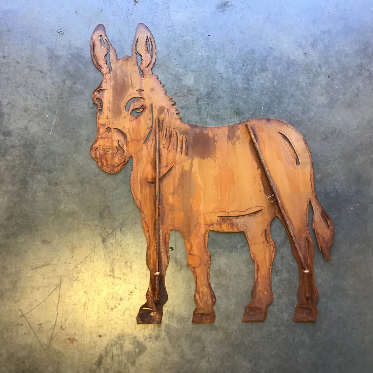 Standing Donkey Metal Outdoor Art