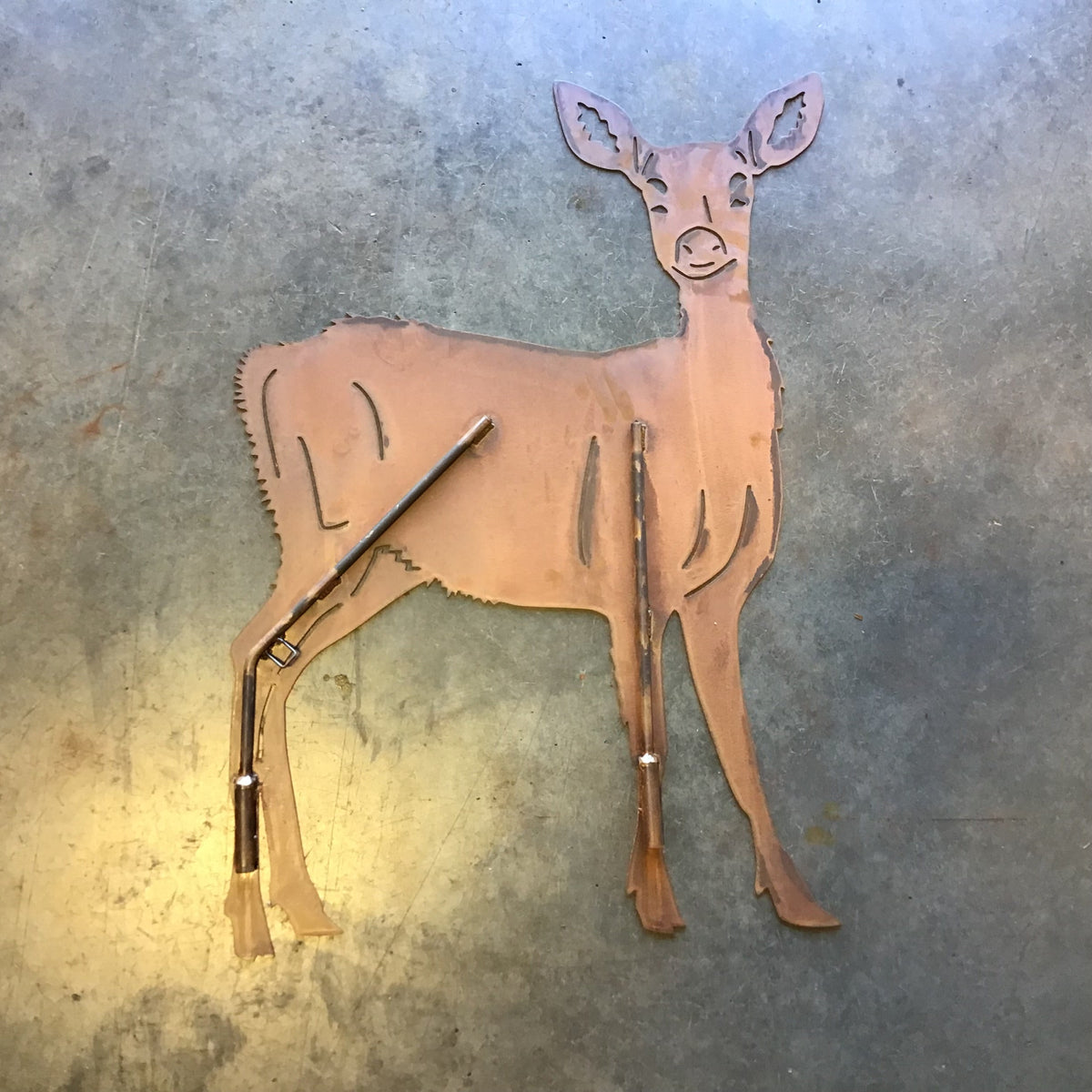 Standing Fawn Metal Outdoor Art