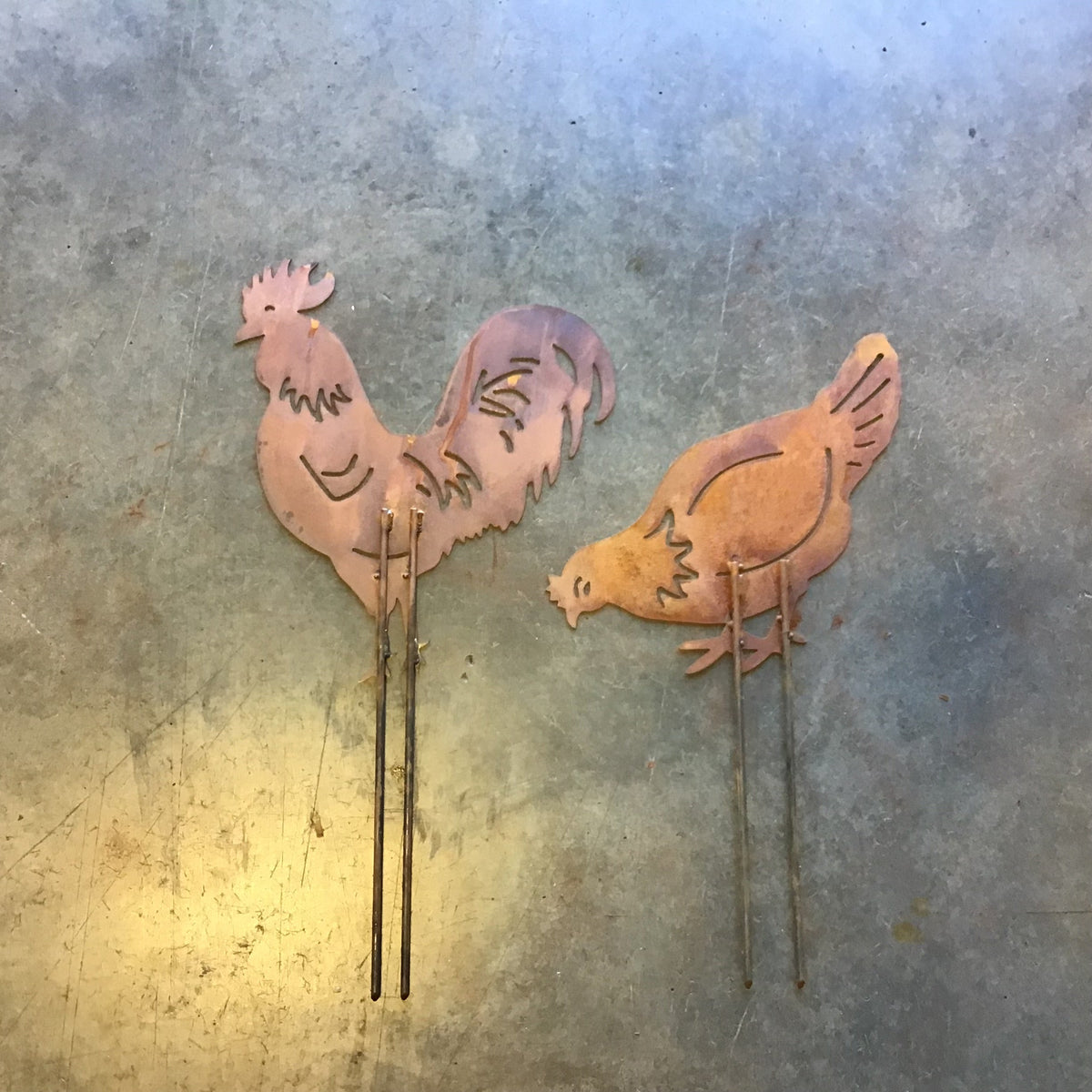 Rooster or Hen Metal Outdoor Art