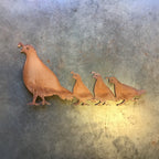 Quail Family Metal Outdoor Art
