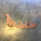 Quail Family Metal Outdoor Art