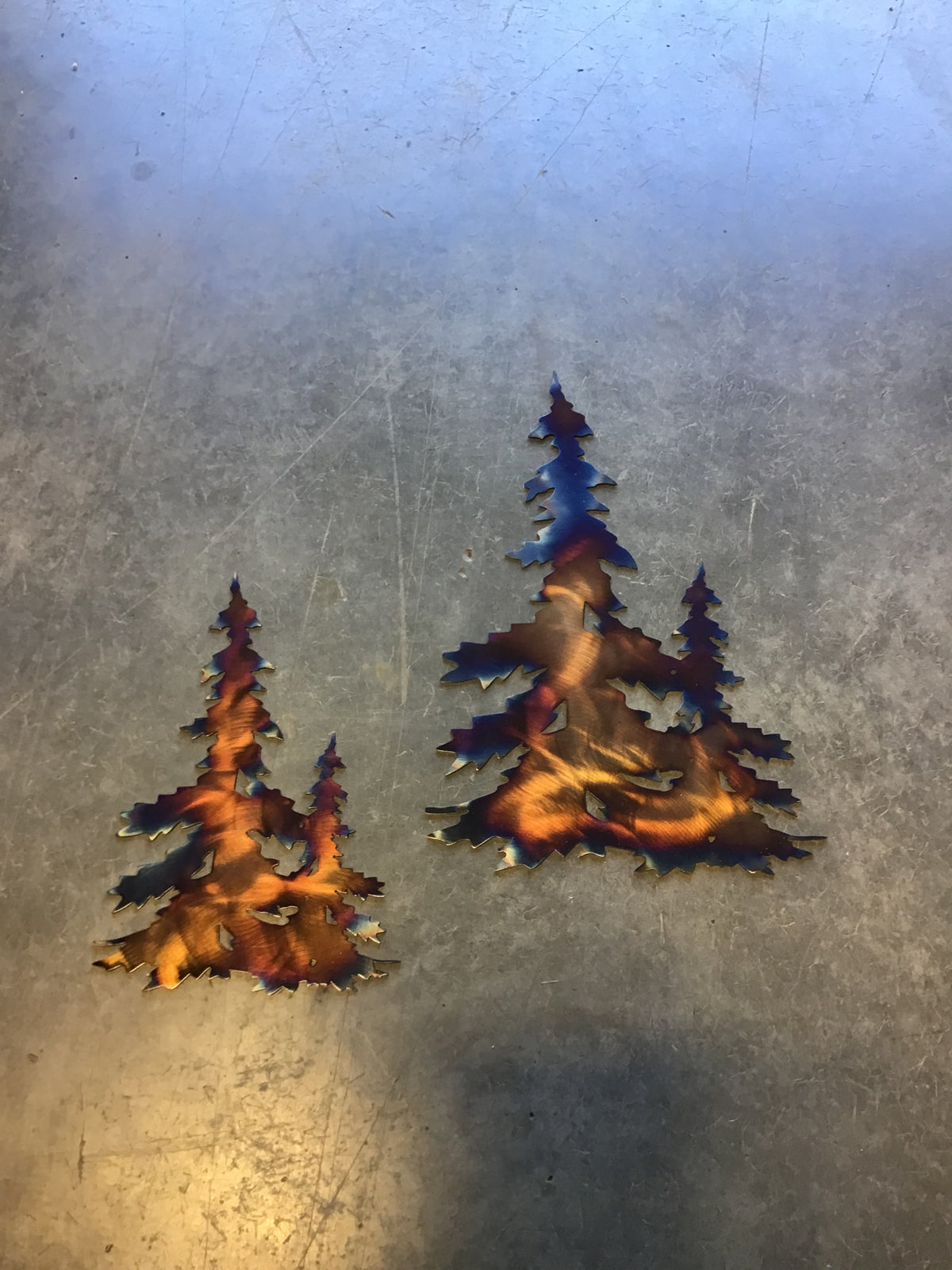 Double Trees Metal Wall Art