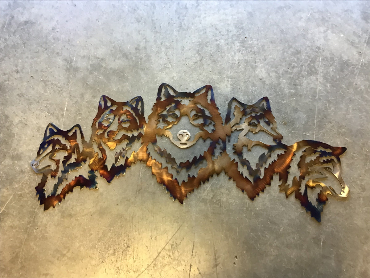 Pack of Wolves Metal Wall Art