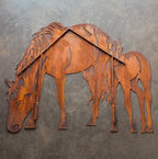 Horse and Colt Outdoor Metal Art