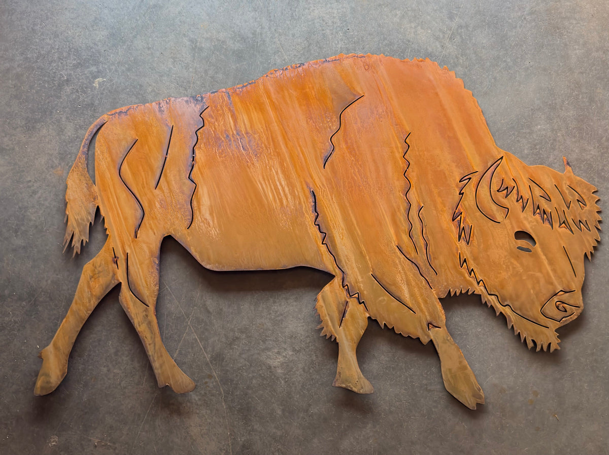 Bison Metal Outdoor Art
