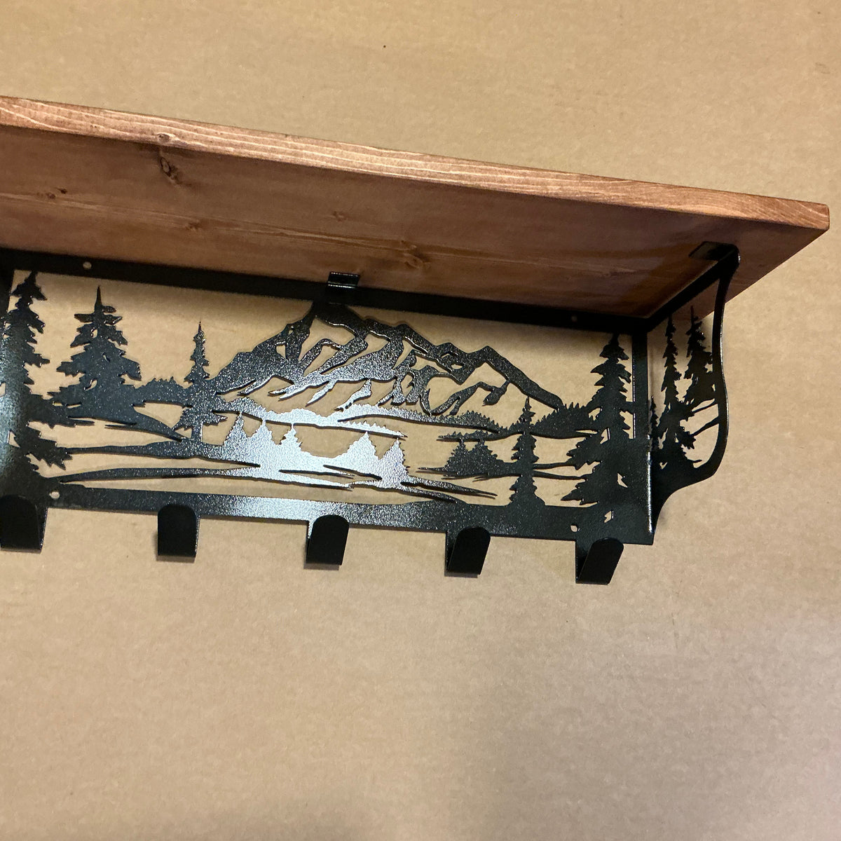 Mountain Tree Shelf With Hooks