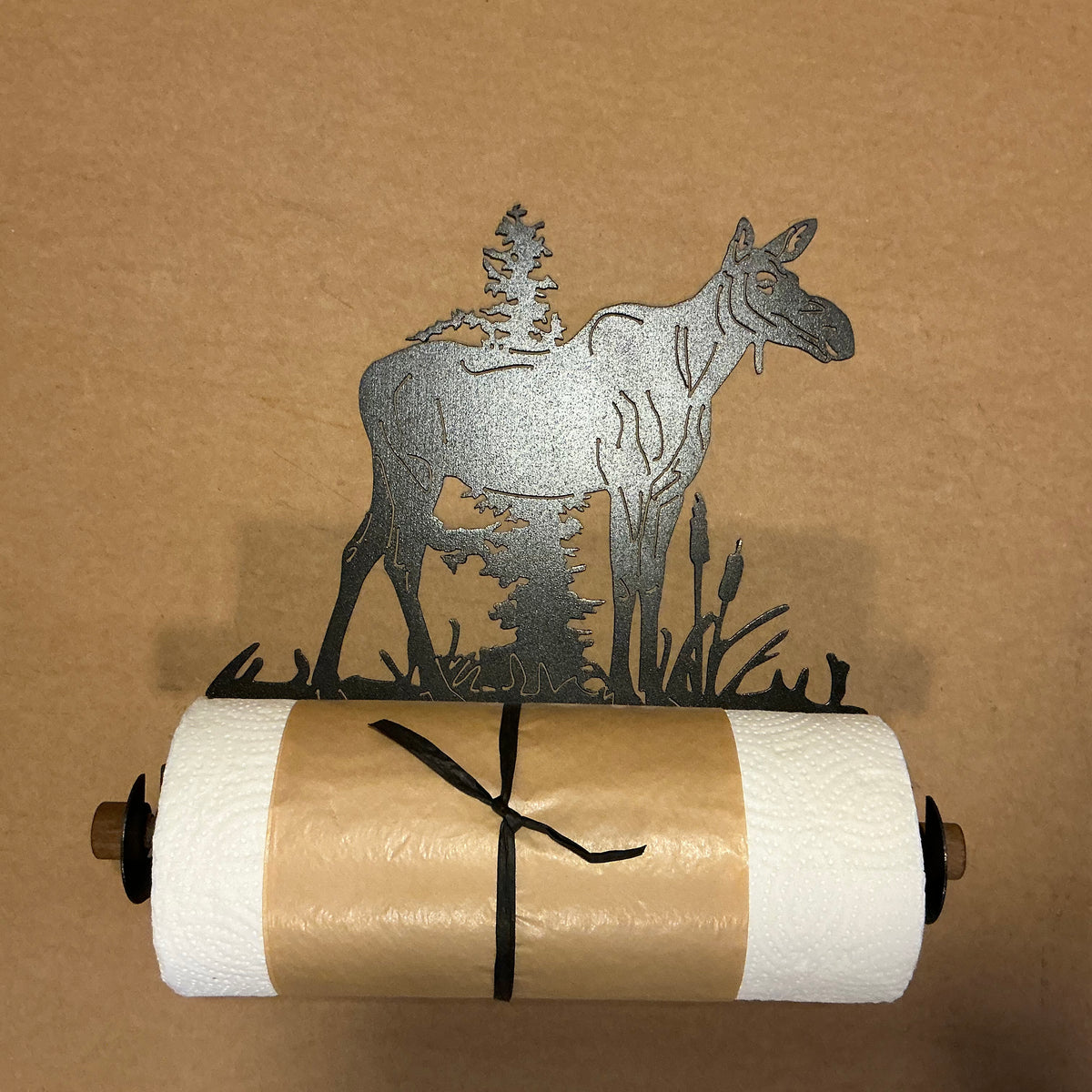 Cow Moose Wall Paper Towel Holder
