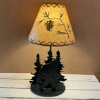 Bigfoot and Trees Metal Table Lamp