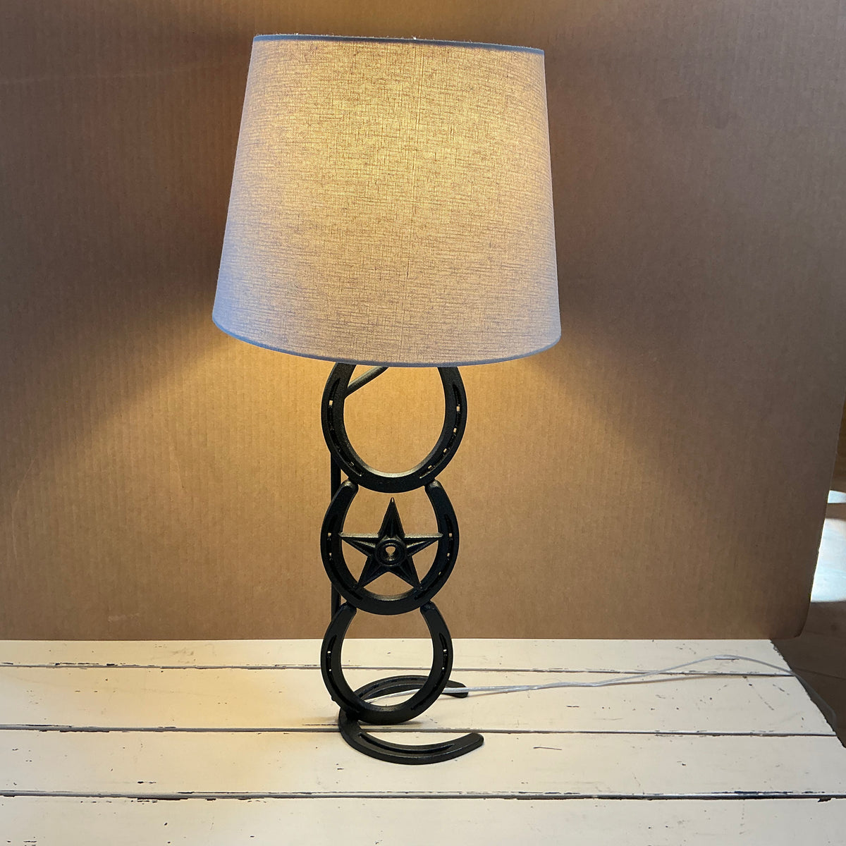 Tall Horseshoe Star Lamp