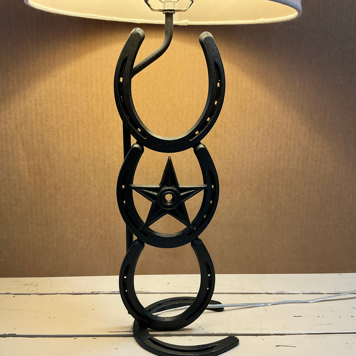 Tall Horseshoe Star Lamp