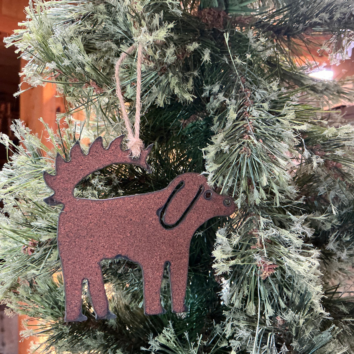 Fun Dog Rustic Metal Ornament