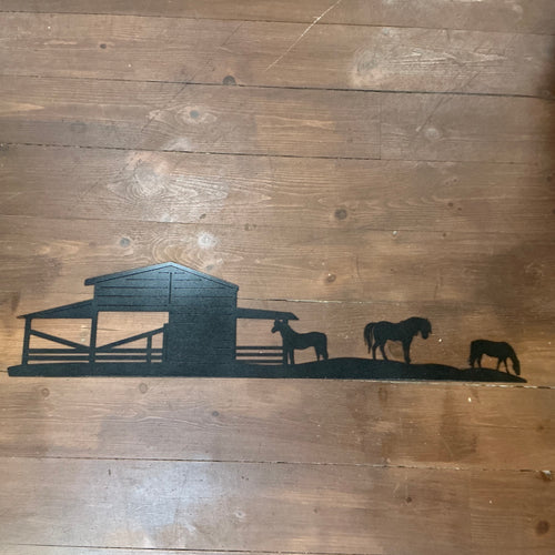 Barn and Horses Wall Art