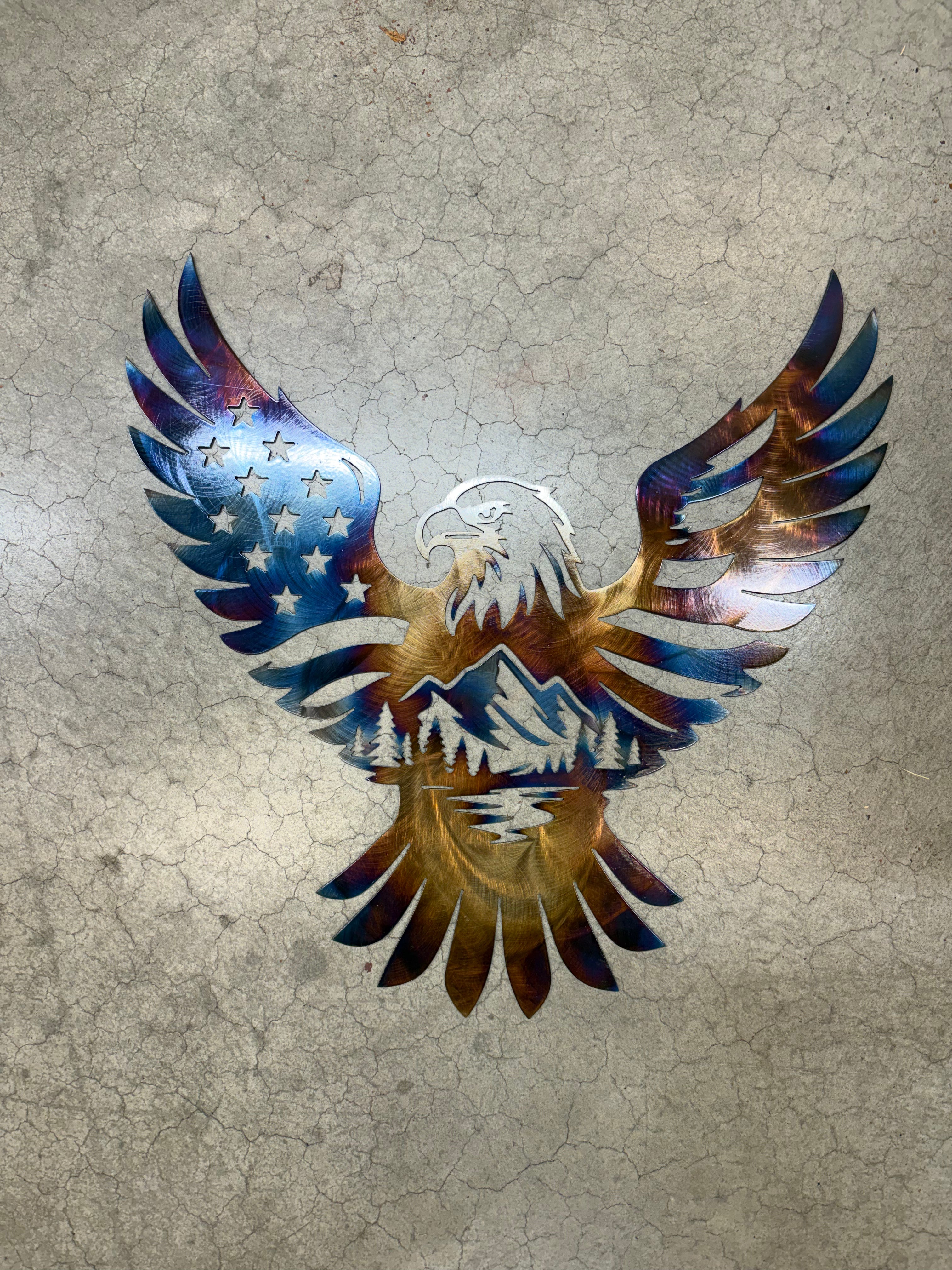 American Eagle Mountain Metal Wall Art