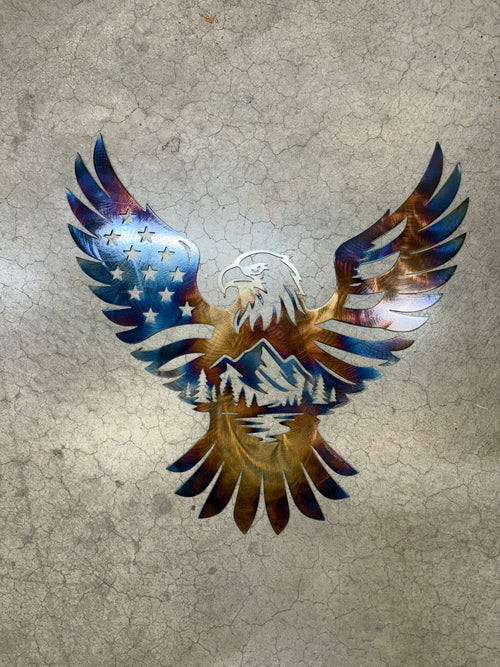 American Eagle Mountain Metal Wall Art