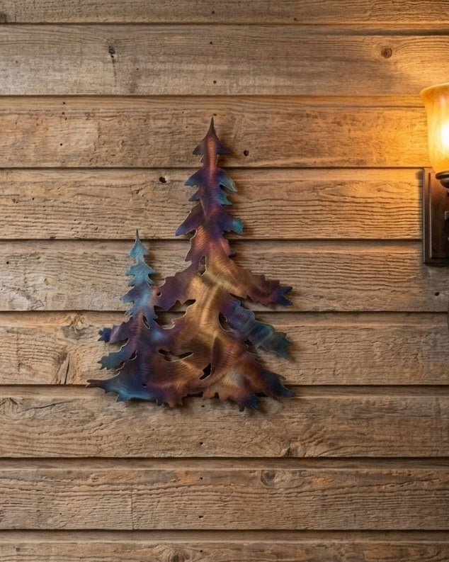 Double Trees Metal Wall Art
