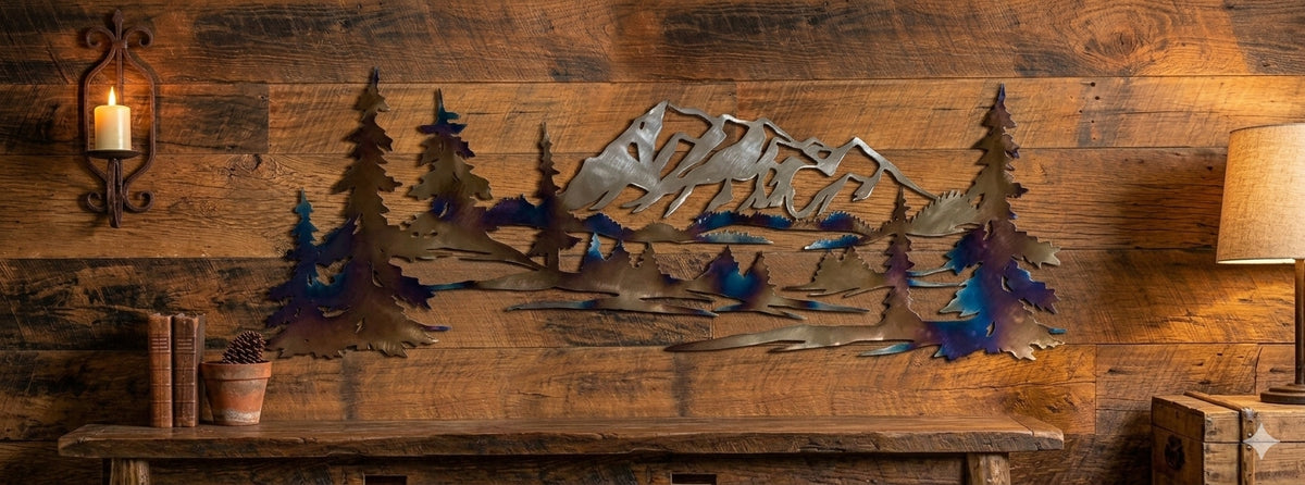 Mountain Tree Metal Wall Art