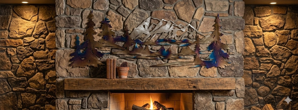 Mountain Tree Metal Wall Art
