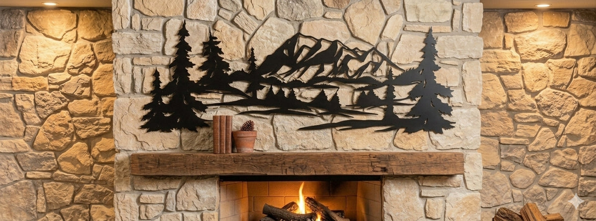 Mountain Tree Metal Wall Art