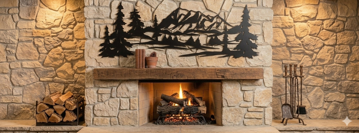 Mountain Tree Metal Wall Art