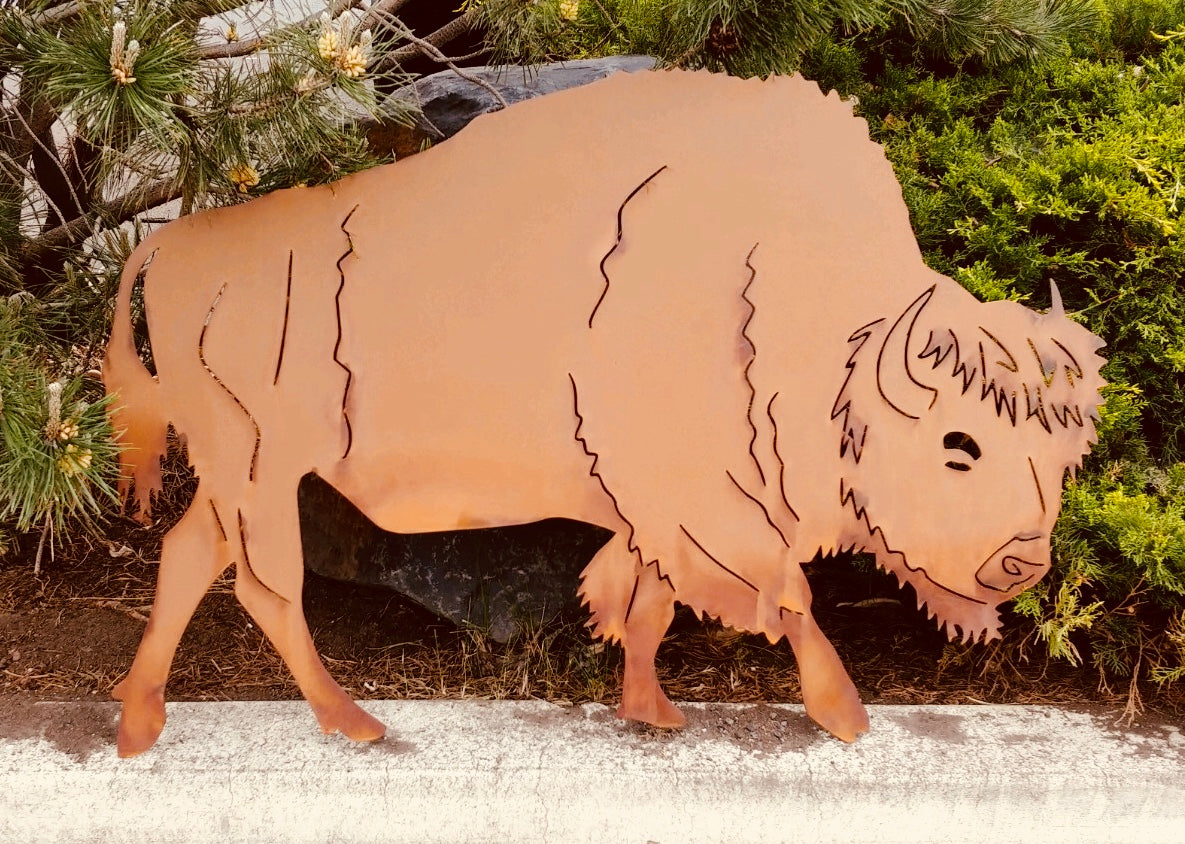 Bison Metal Outdoor Art