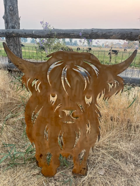 Highland Cow "Callie" Metal Outdoor Art
