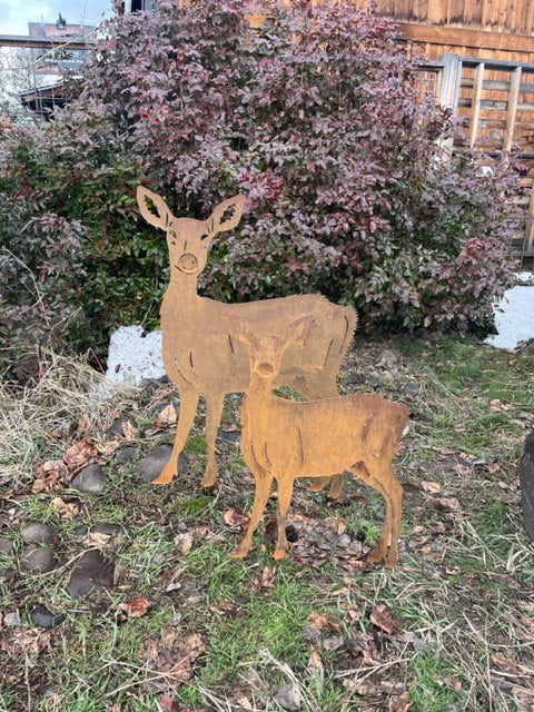 Standing Fawn Metal Outdoor Art