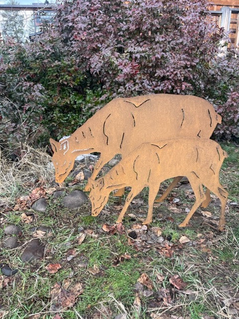 Grazing Doe Metal Outdoor Art