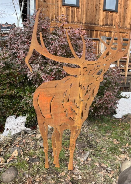 Bugling Elk Metal Outdoor Art