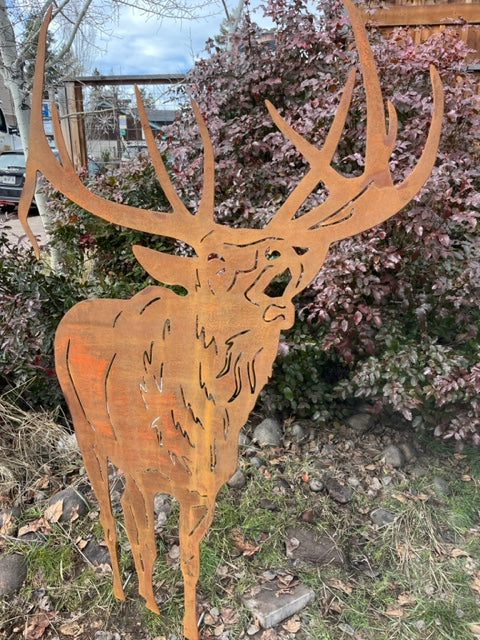 Bugling Elk Metal Outdoor Art