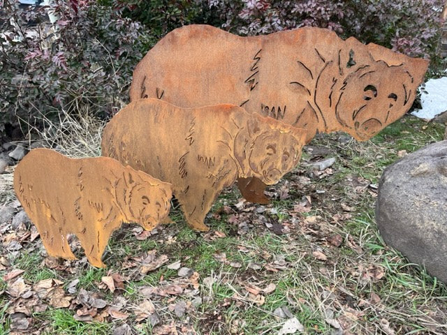 Grizzly Bear Metal Outdoor Art