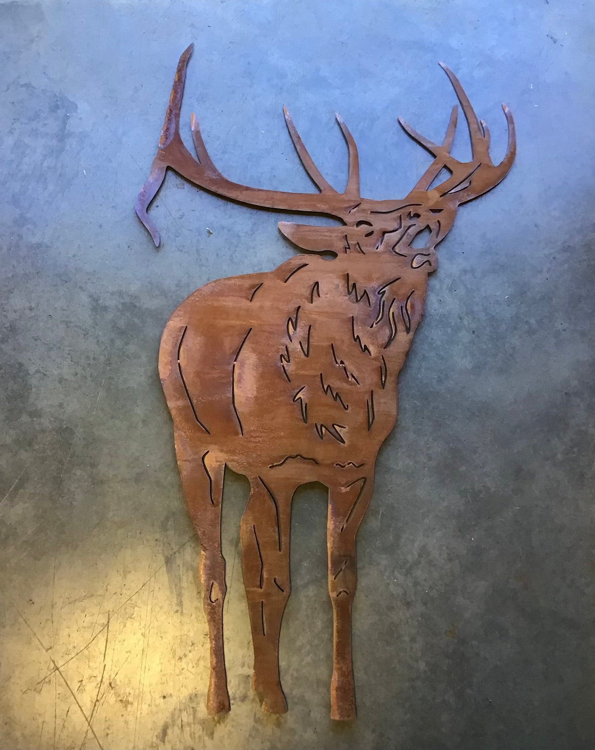 Bugling Elk Metal Outdoor Art