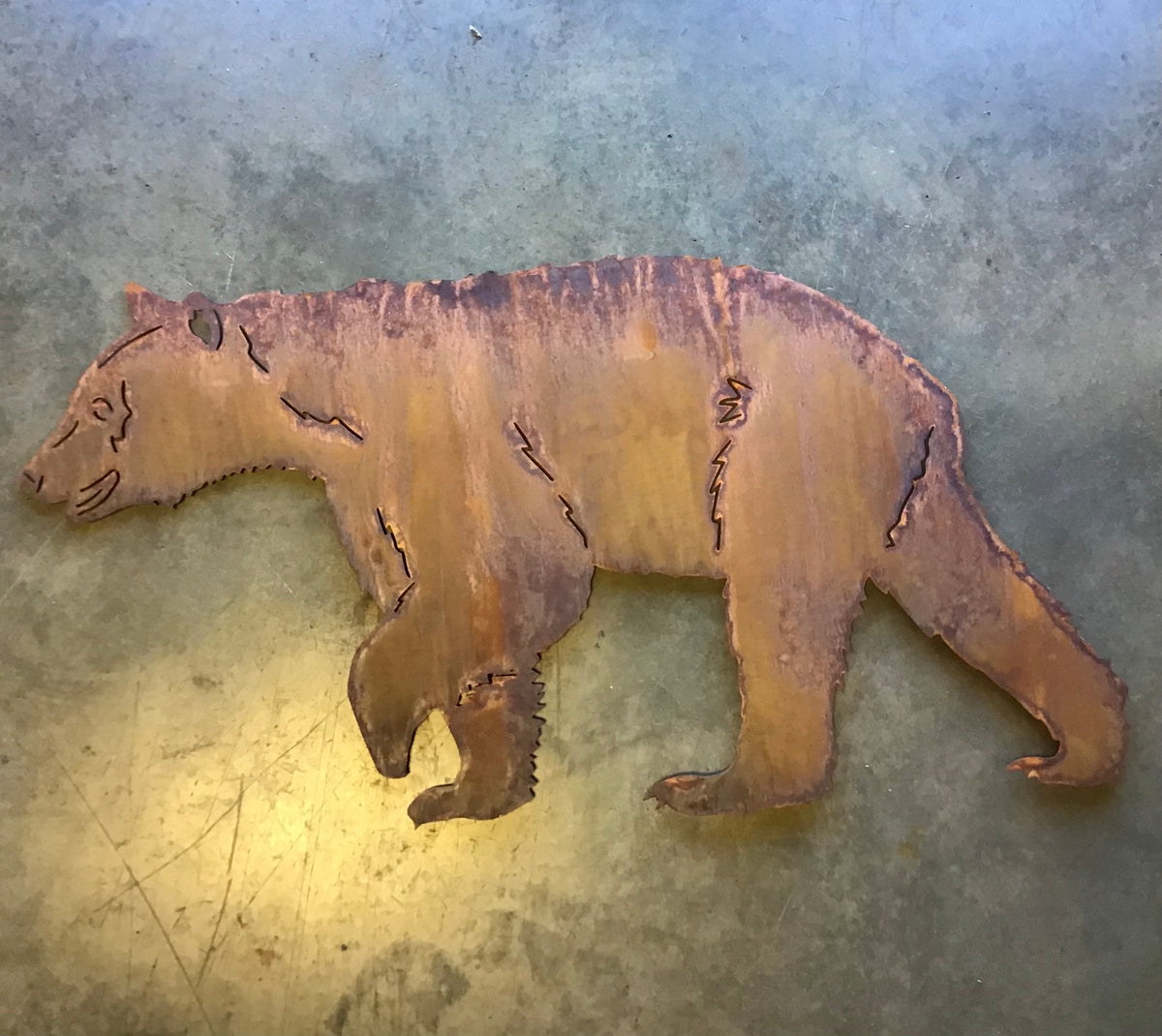 Walking Bear Metal Outdoor Art