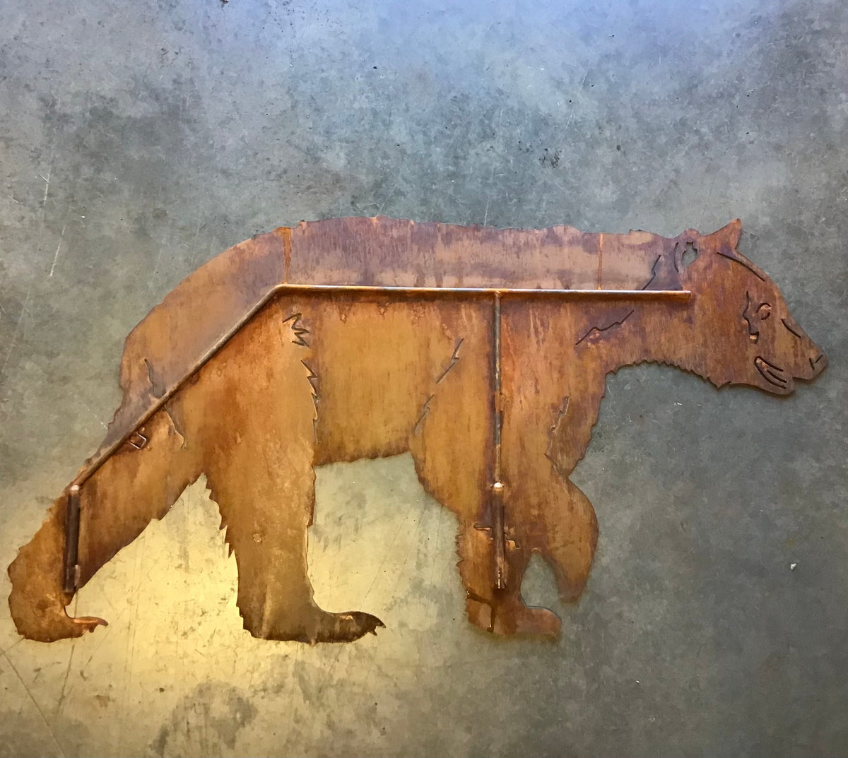 Walking Bear Metal Outdoor Art