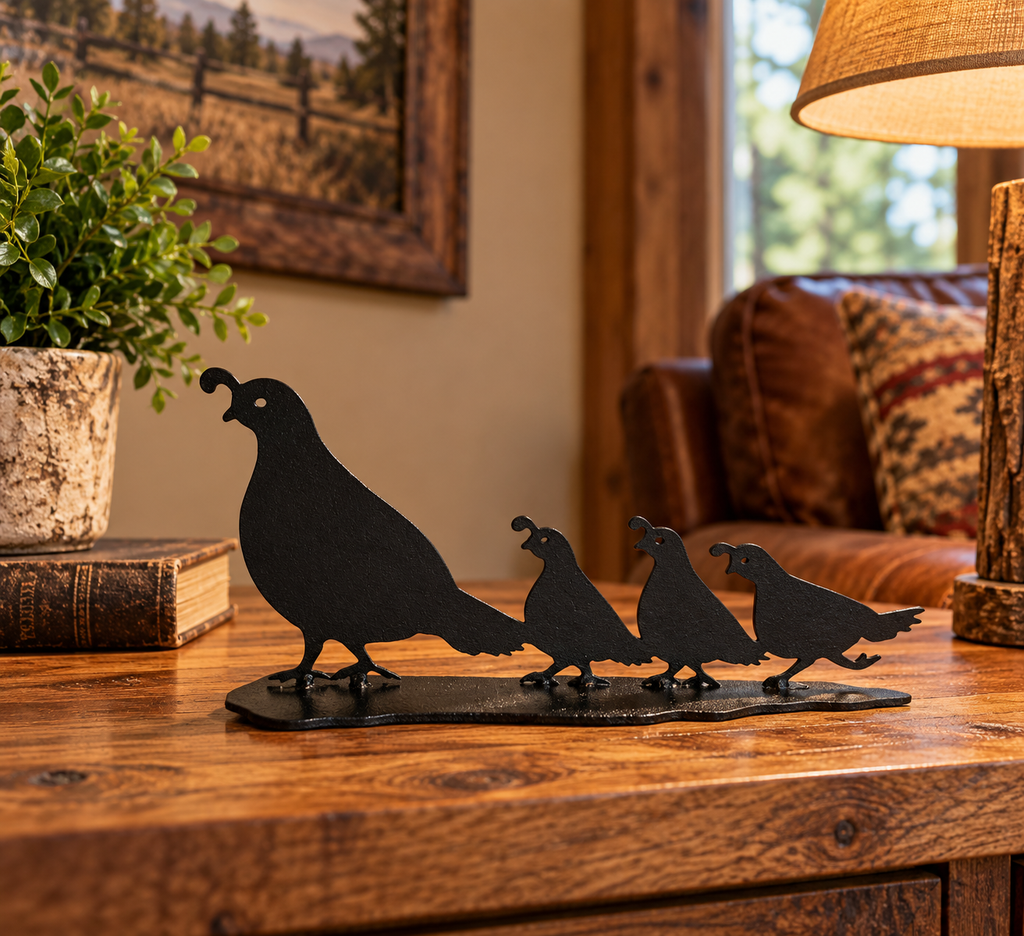 Quail Family 3D Art
